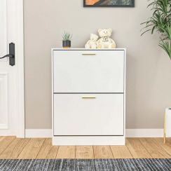 Modern Style Double Wooden Shoe Cabinet