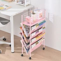 3Pcs Vertical Magazine Home Storage Trolley