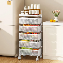 Home Kitchen Minimalist Standing Rolling Trolley