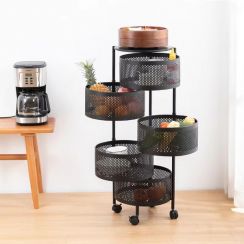 12Pcs Kitchen Swivel Basket Trolley