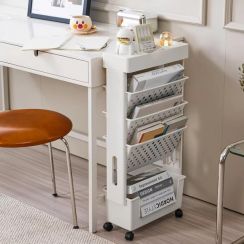 2Pcs Standing Bookcase Trolley